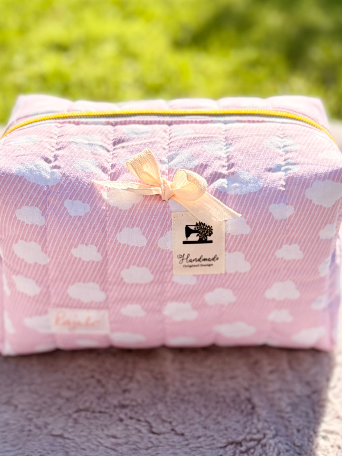 Handgenähte Zipperbag „Wolkenzauber“ ☁️🩷