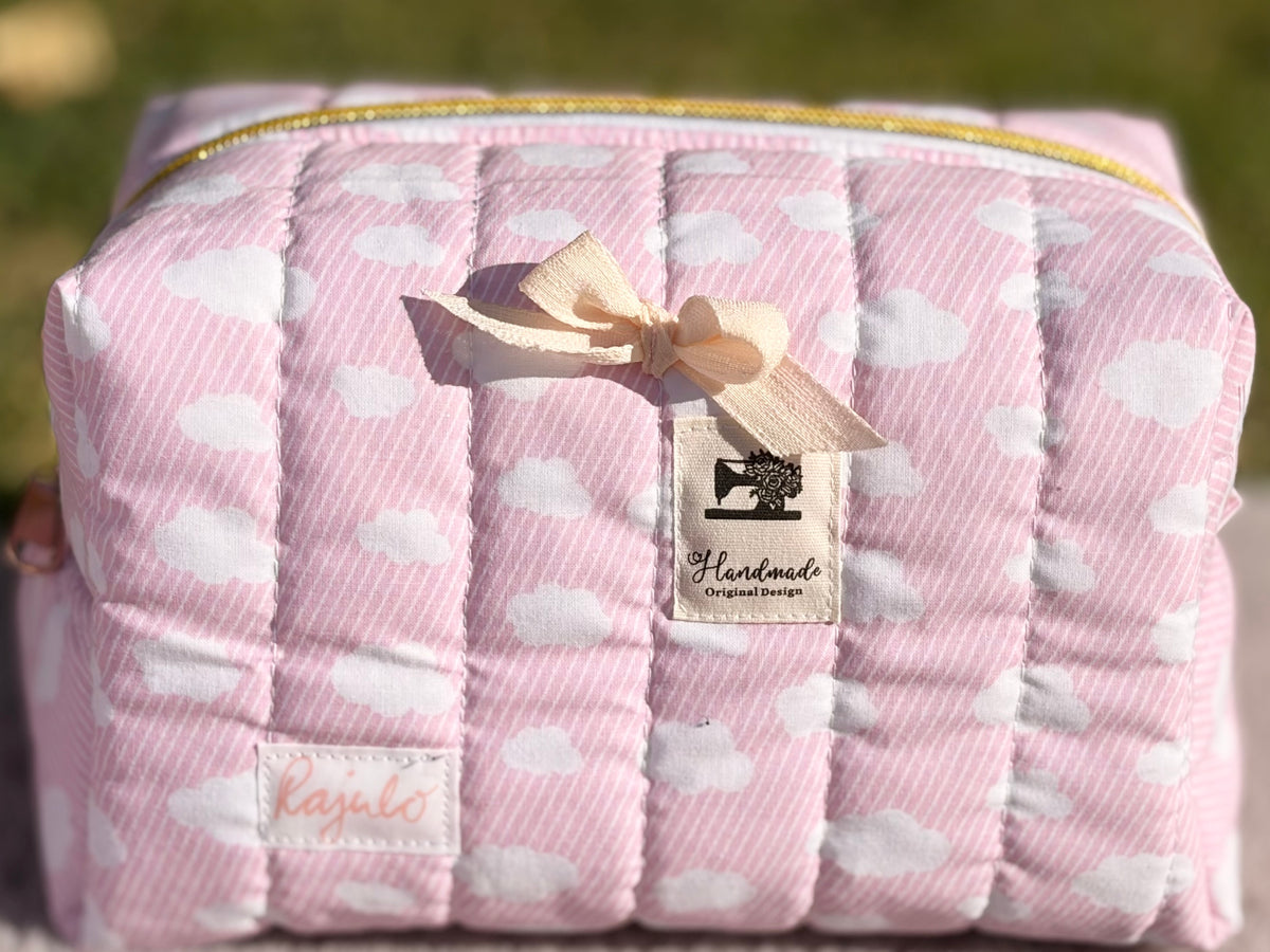Handgenähte Zipperbag „Wolkenzauber“ ☁️🩷