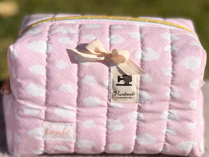 Handgenähte Zipperbag „Wolkenzauber“ ☁️🩷
