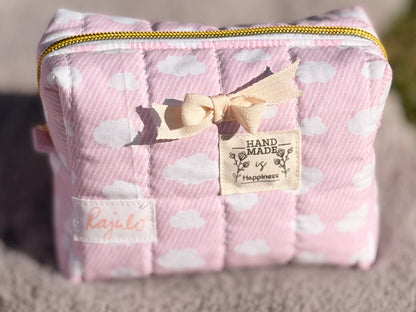 Handgenähte Zipperbag „Wolkenzauber“ ☁️🩷