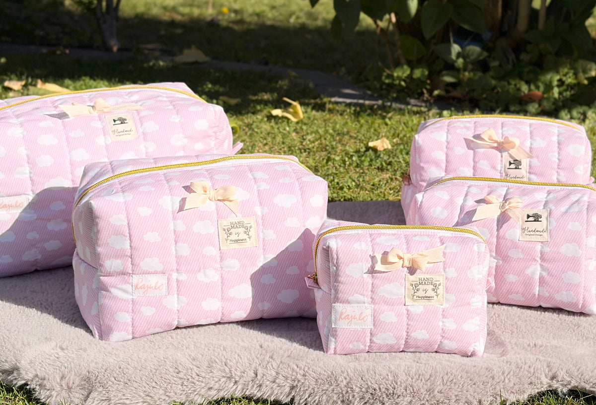 Handgenähte Zipperbag „Wolkenzauber“ ☁️🩷