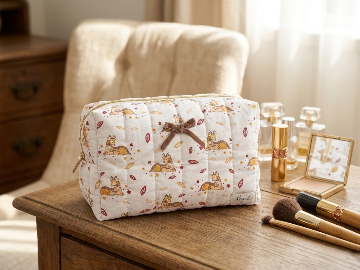 Handgenähte Zipperbag „Waldliebe“ 🦌🤎