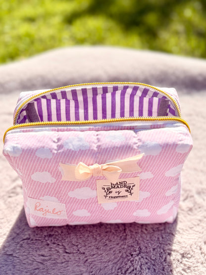 Handgenähte Zipperbag „Wolkenzauber“ ☁️🩷