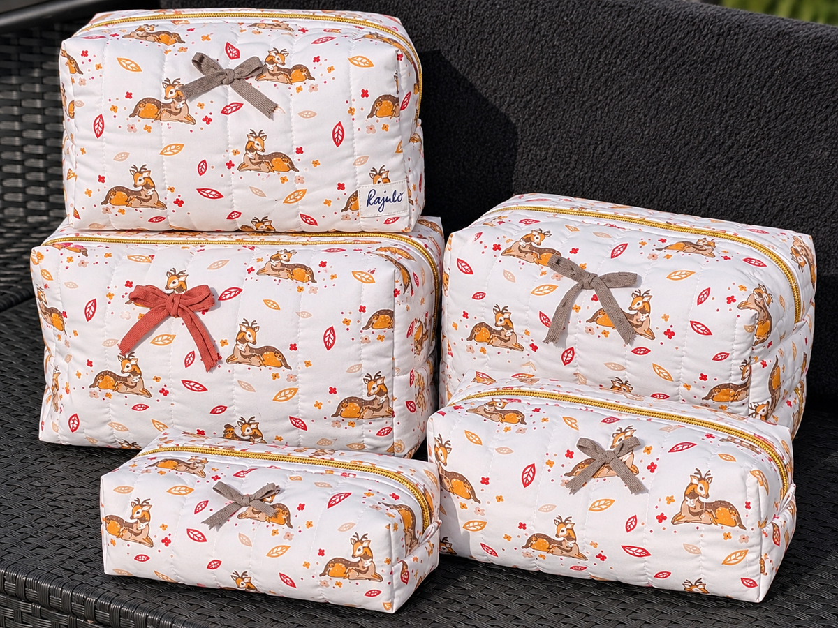 Handgenähte Zipperbag „Waldliebe“ 🦌🤎