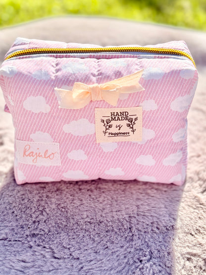 Handgenähte Zipperbag „Wolkenzauber“ ☁️🩷