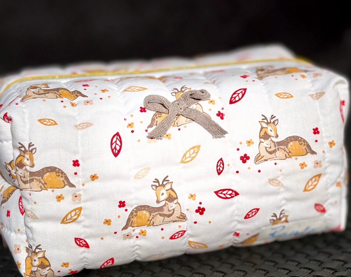 Handgenähte Zipperbag „Waldliebe“ 🦌🤎