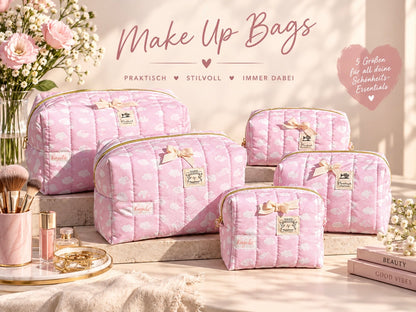 Handgenähte Zipperbag „Wolkenzauber“ ☁️🩷