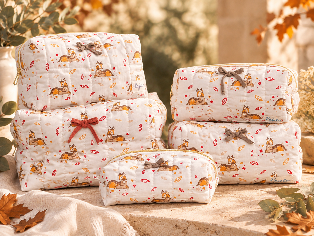 Handgenähte Zipperbag „Waldliebe“ 🦌🤎