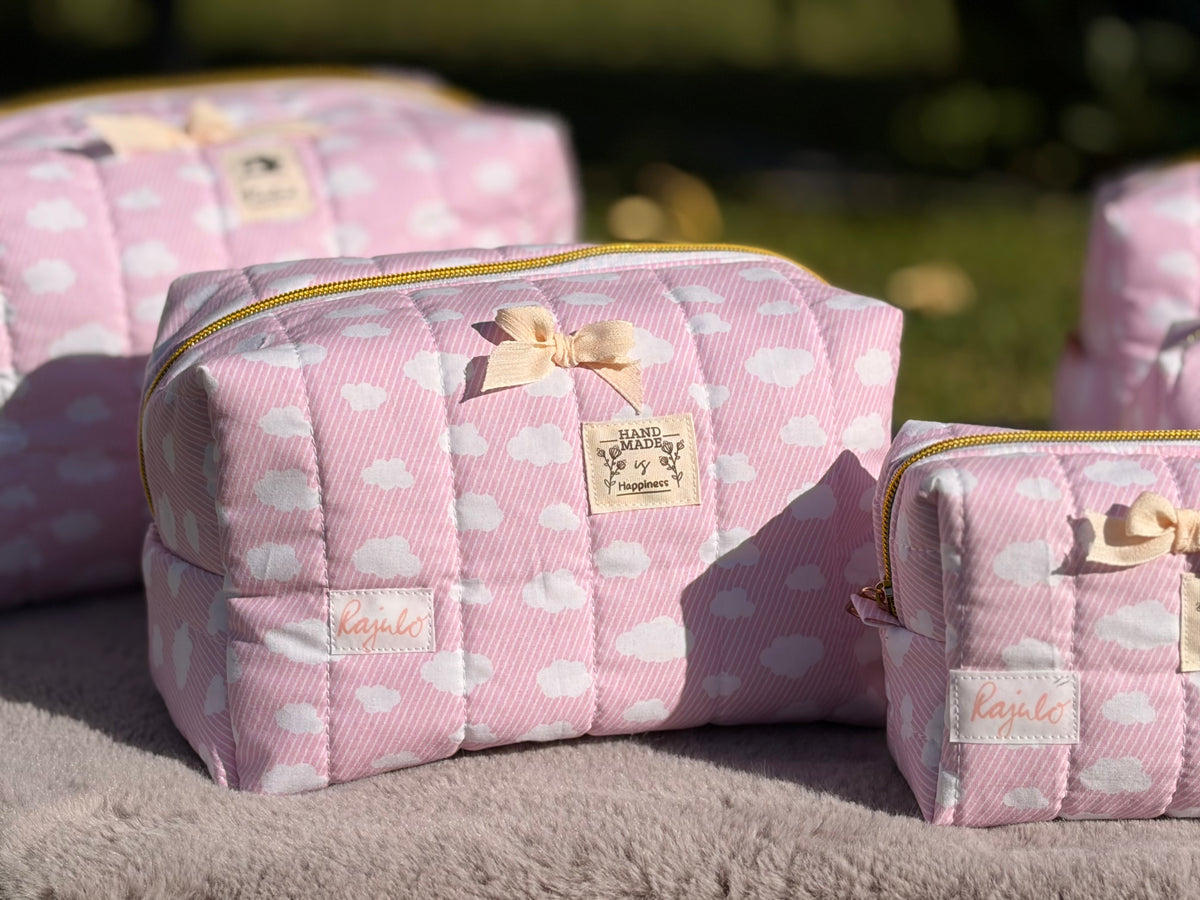 Handgenähte Zipperbag „Wolkenzauber“ ☁️🩷
