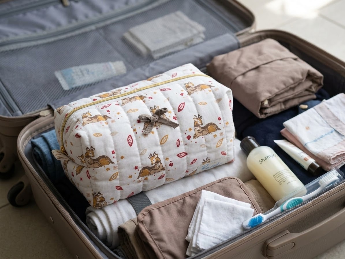 Handgenähte Zipperbag „Waldliebe“ 🦌🤎