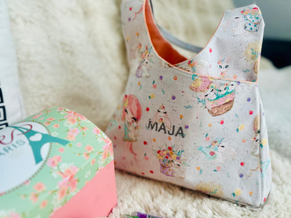 Schultertasche "Mädchen-Traum" mit Name