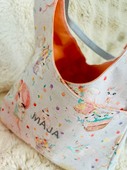 Schultertasche "Mädchen-Traum" mit Name