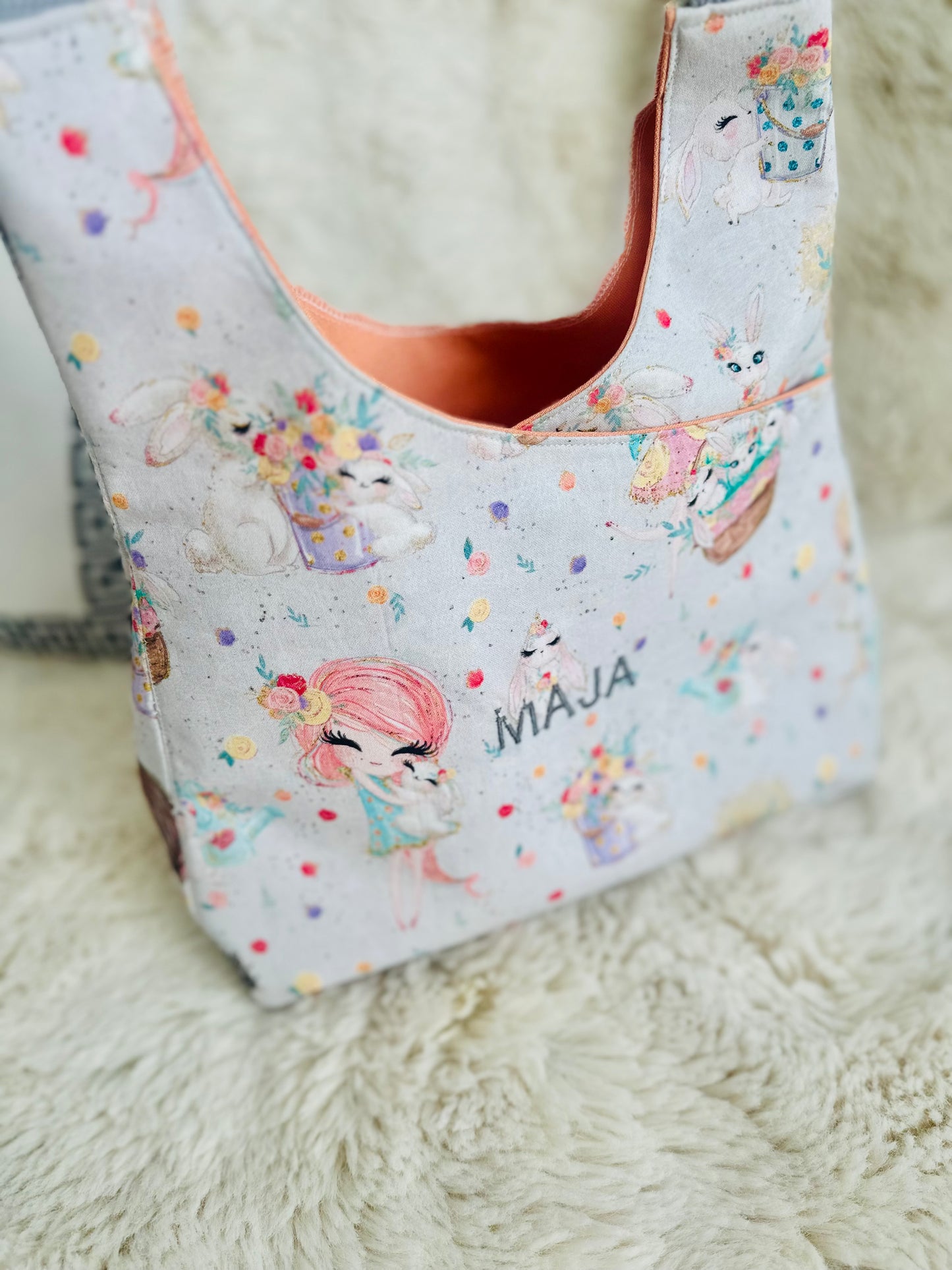 Schultertasche "Mädchen-Traum" mit Name