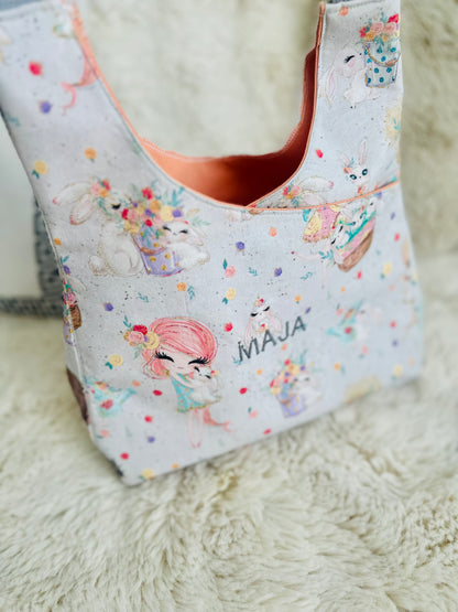 Schultertasche "Mädchen-Traum" mit Name